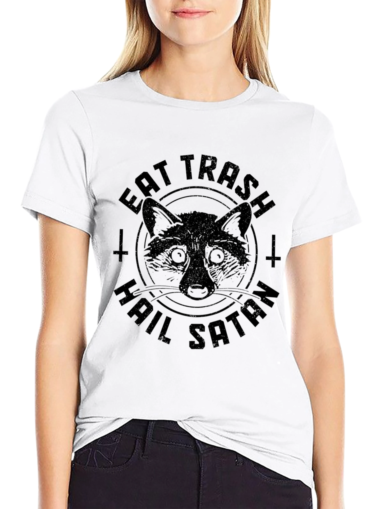 Eat Trash Hail Satan Raccoon T-Shirt