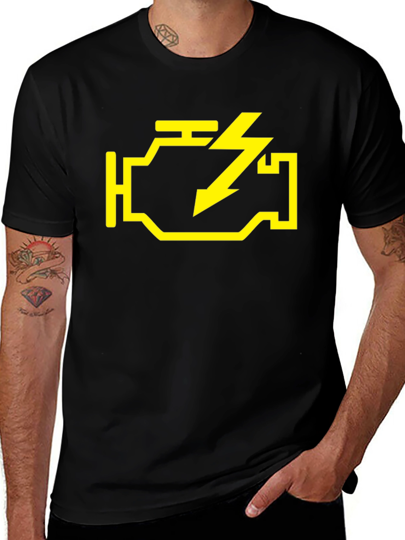Check Engine Light T-Shirt - Mechanic Humor Tee