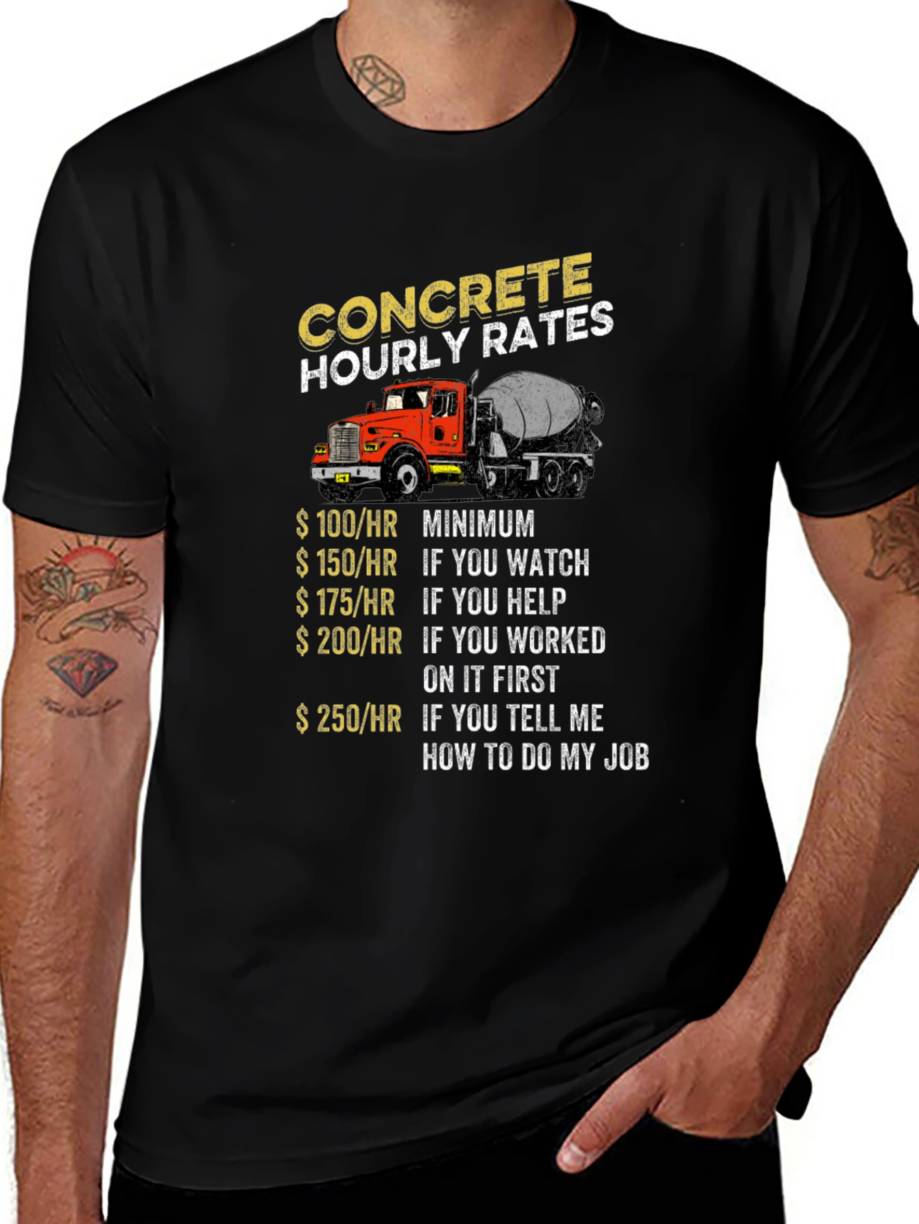 Concrete Hourly Rates Truck T-Shirt