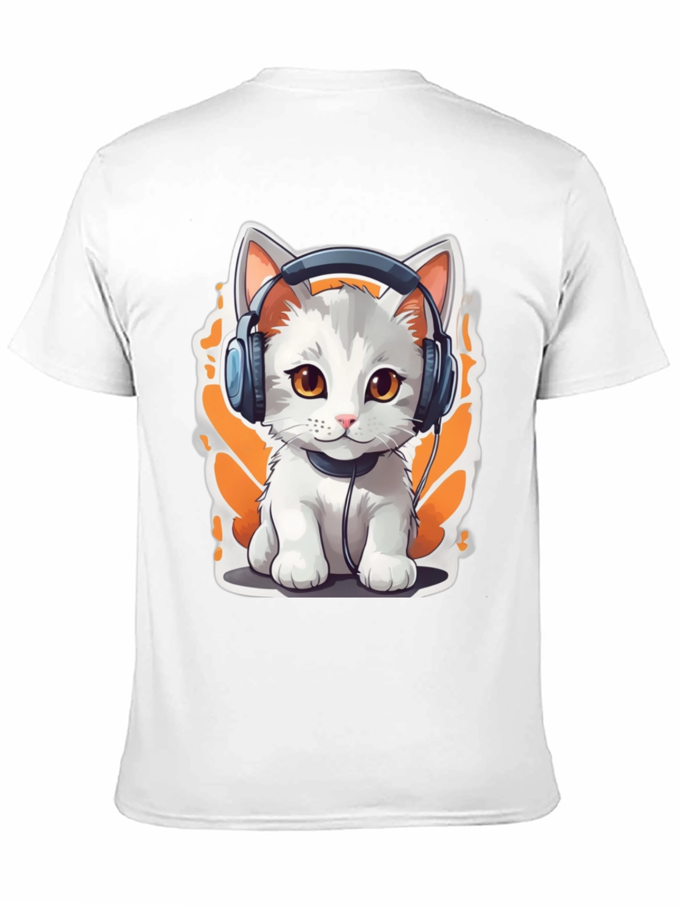 Cool Cat Headphones Graphic T-Shirt