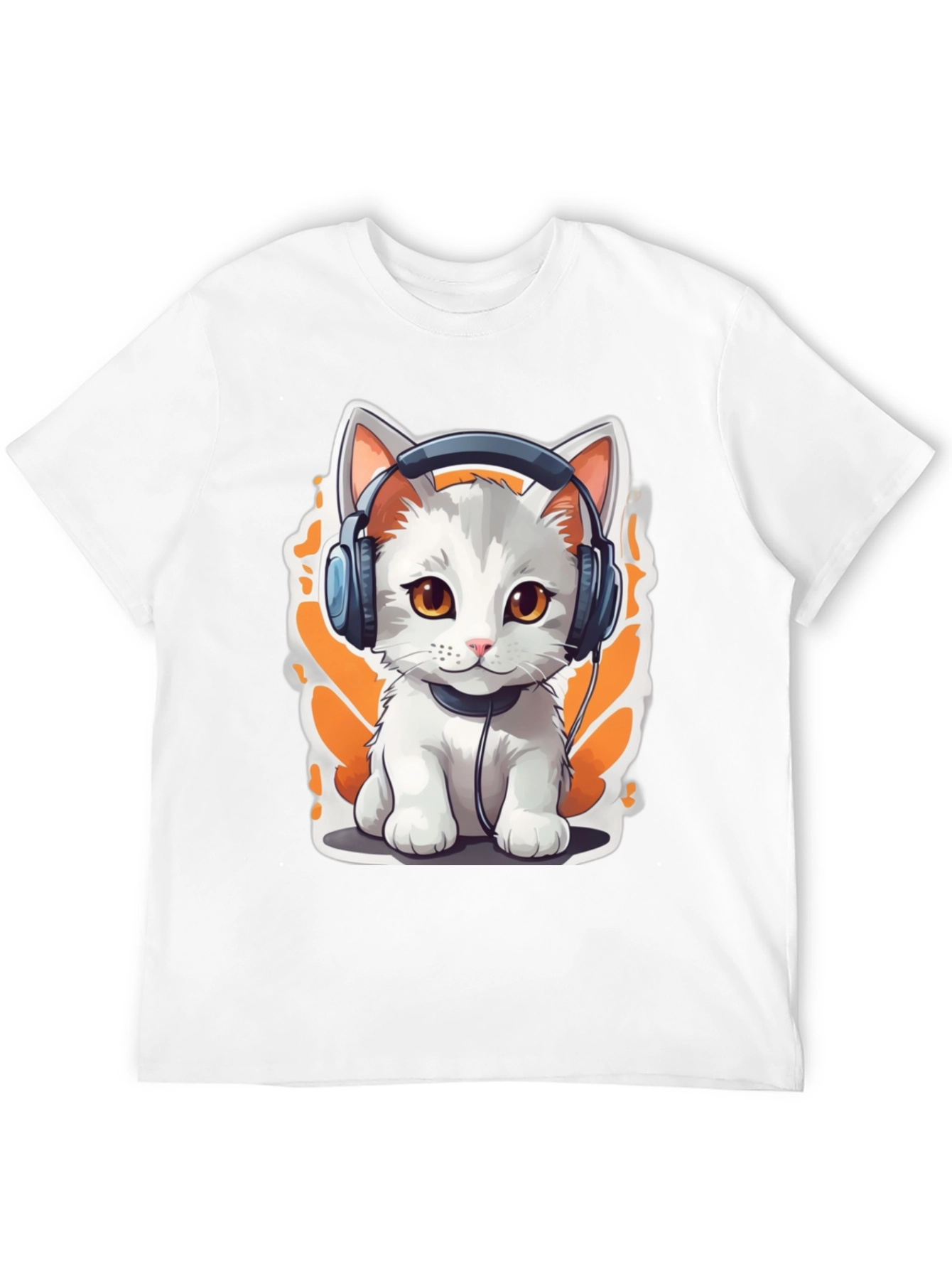 Cool Cat Headphones Graphic T-Shirt