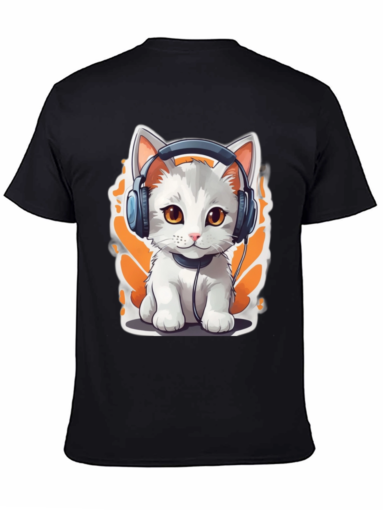 Cool Cat Headphones Graphic T-Shirt