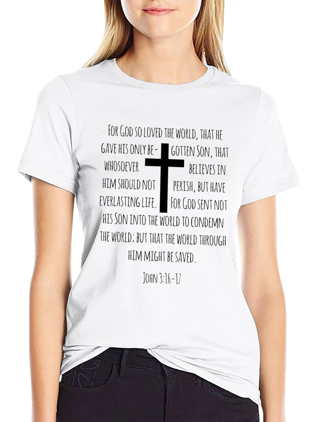 Faith-Based Graphic T-Shirt - John 3:16 Design