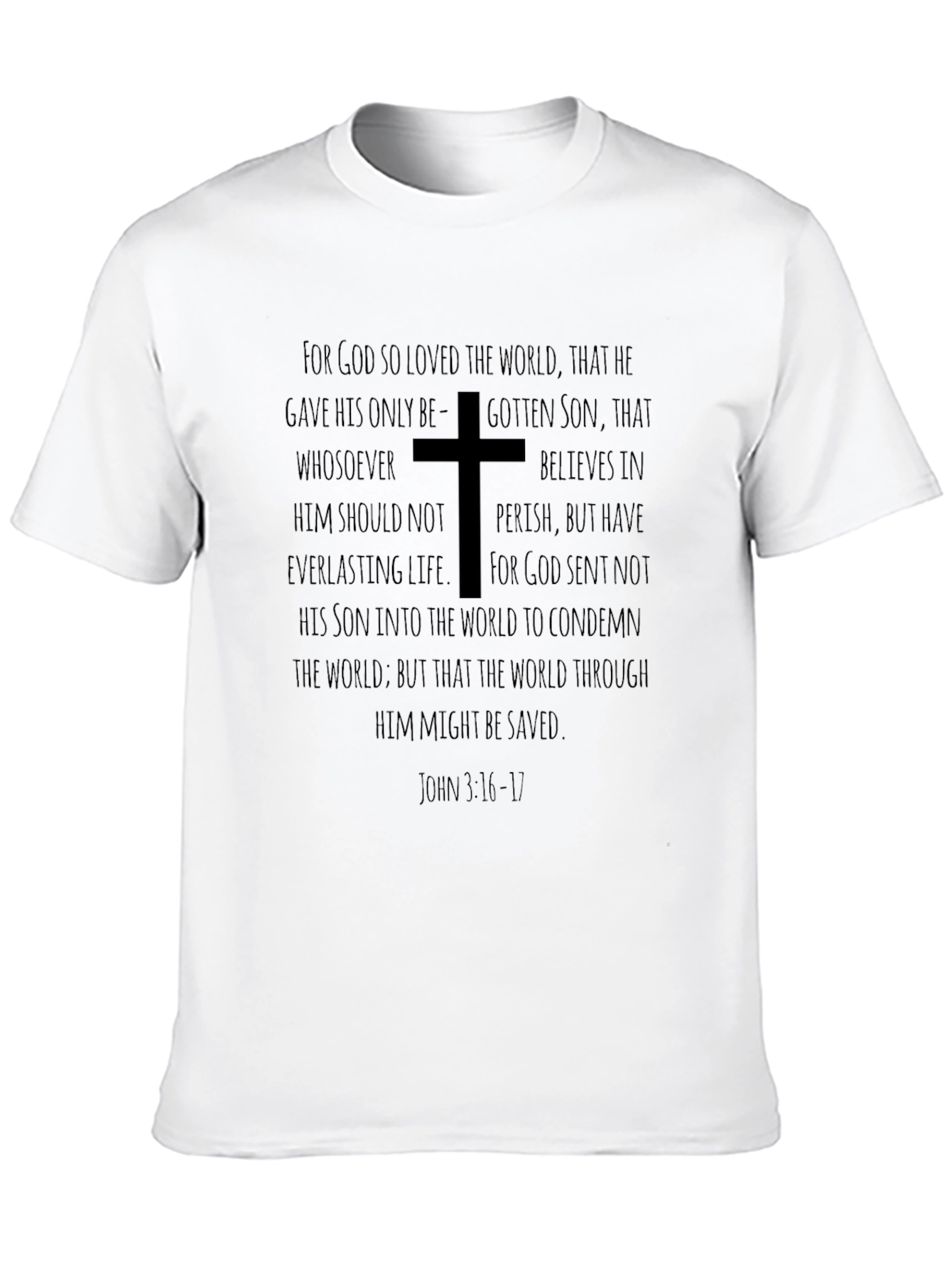 Faith-Based Graphic T-Shirt - John 3:16 Design