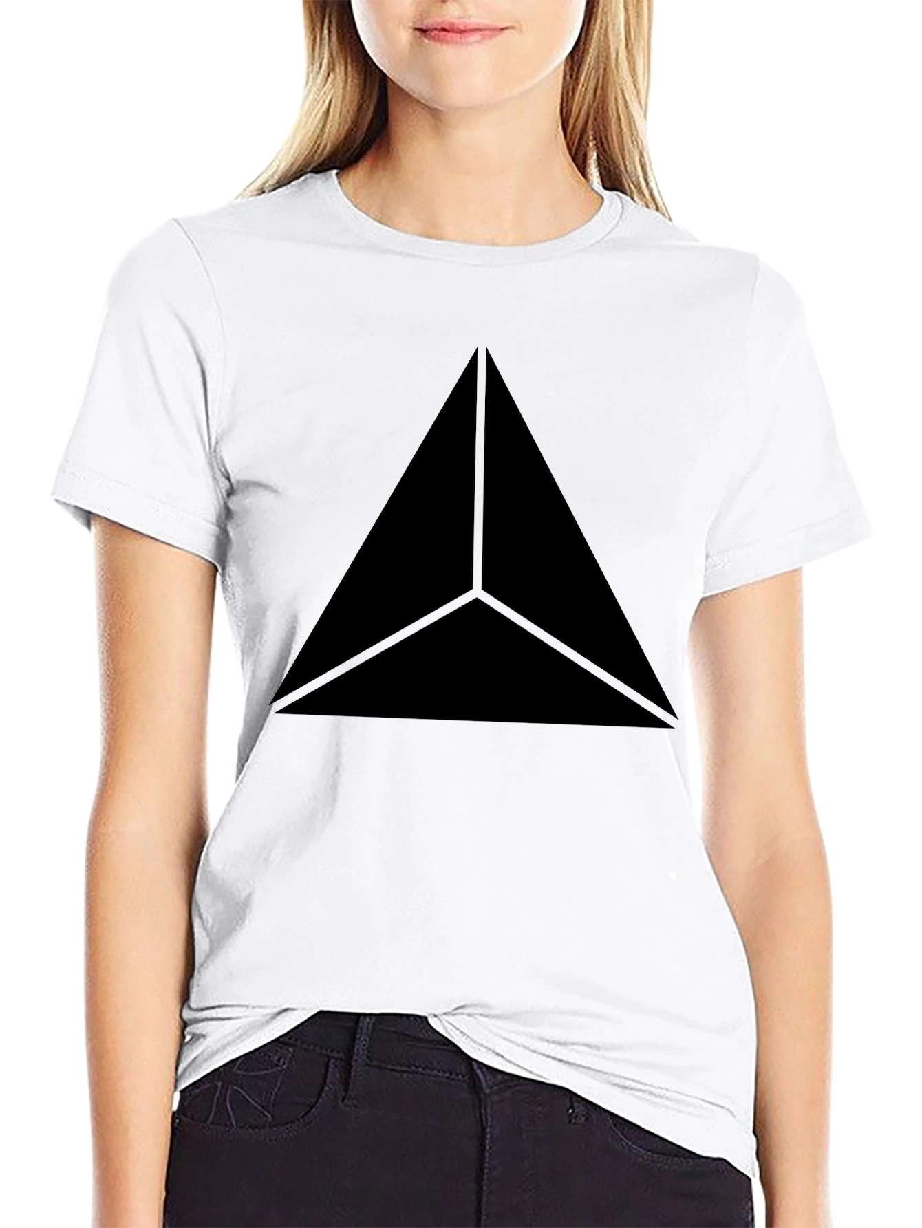 Black Triangle Graphic Tee - Modern Style