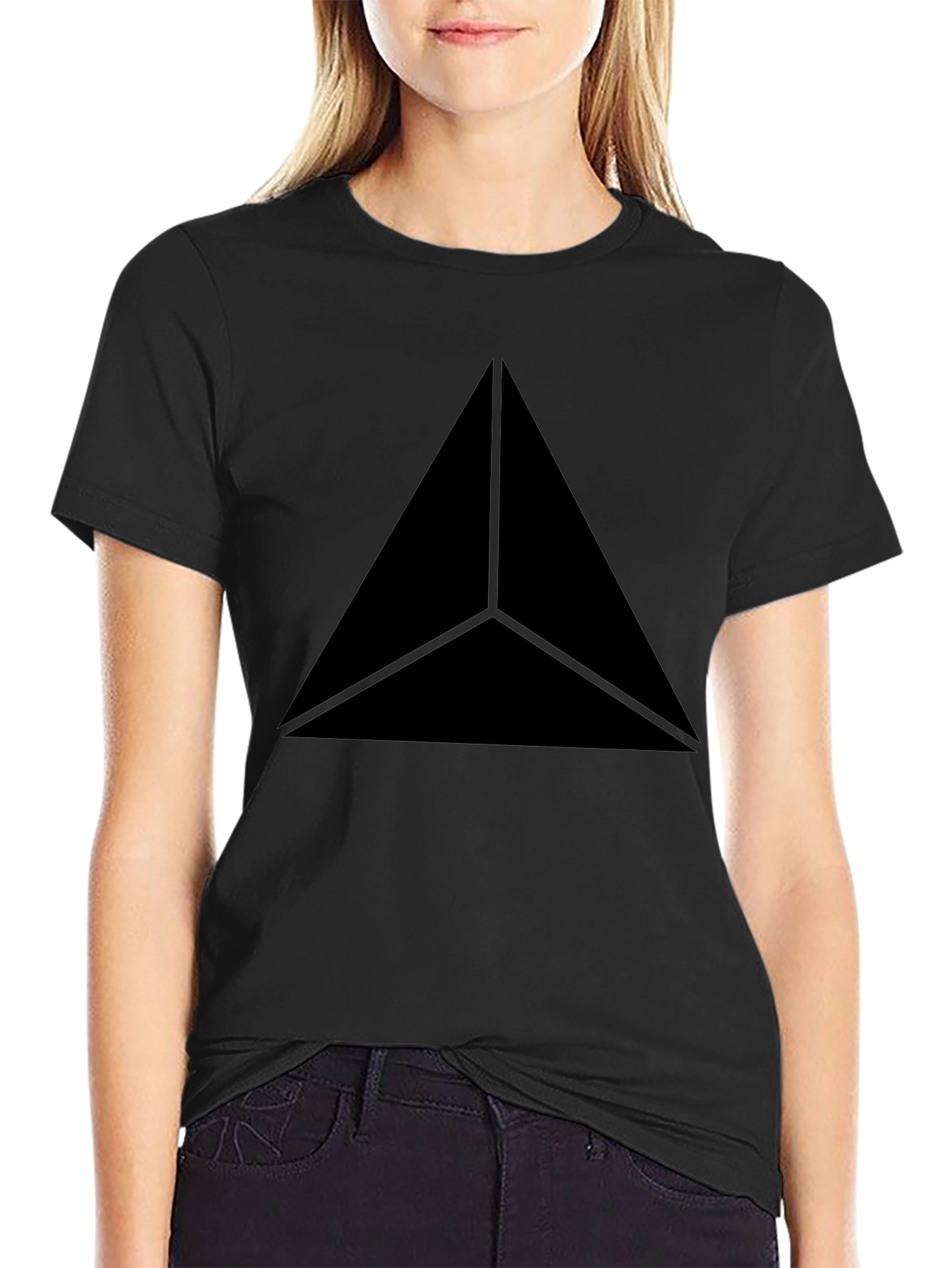 Black Triangle Graphic Tee - Modern Style