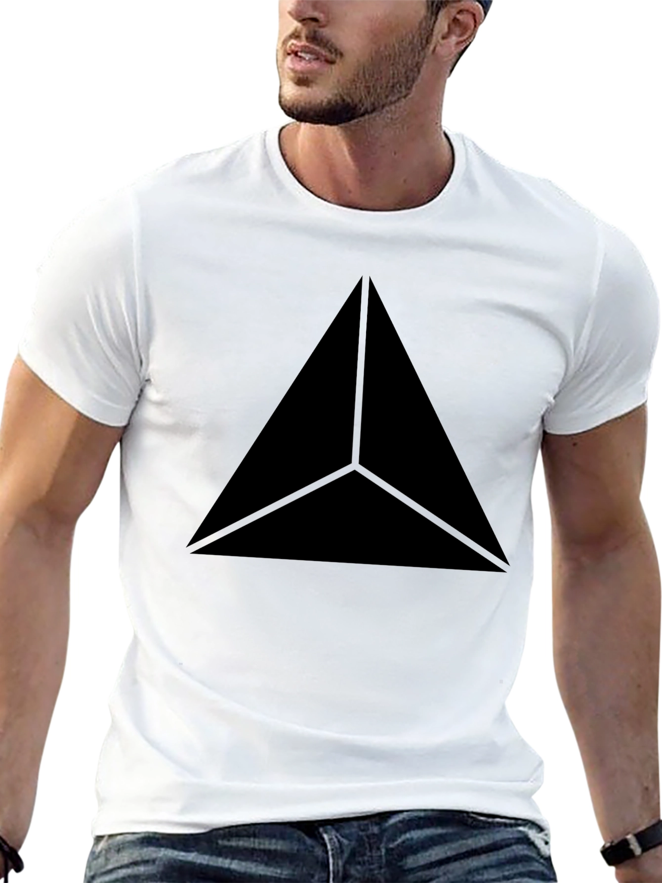 Black Triangle Graphic Tee - Modern Style