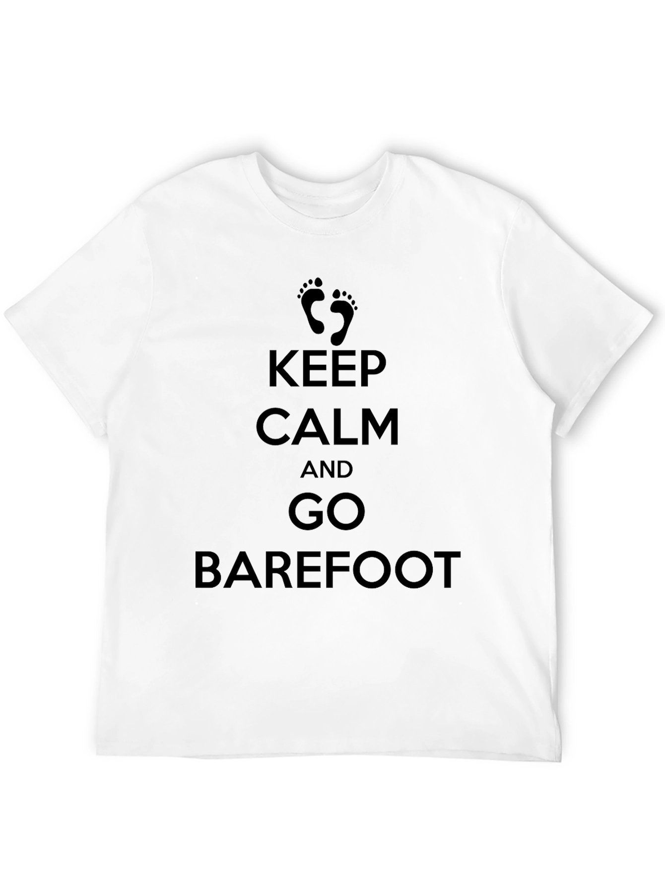 Keep Calm and Go Barefoot Black T-Shirt