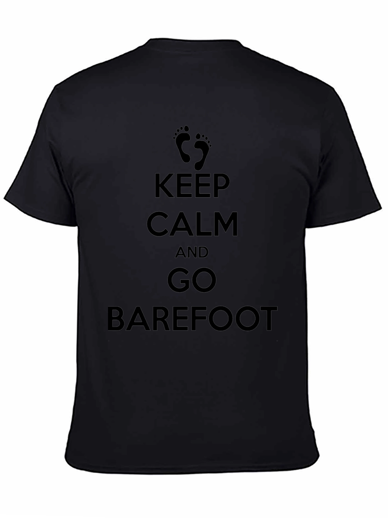 Keep Calm and Go Barefoot Black T-Shirt