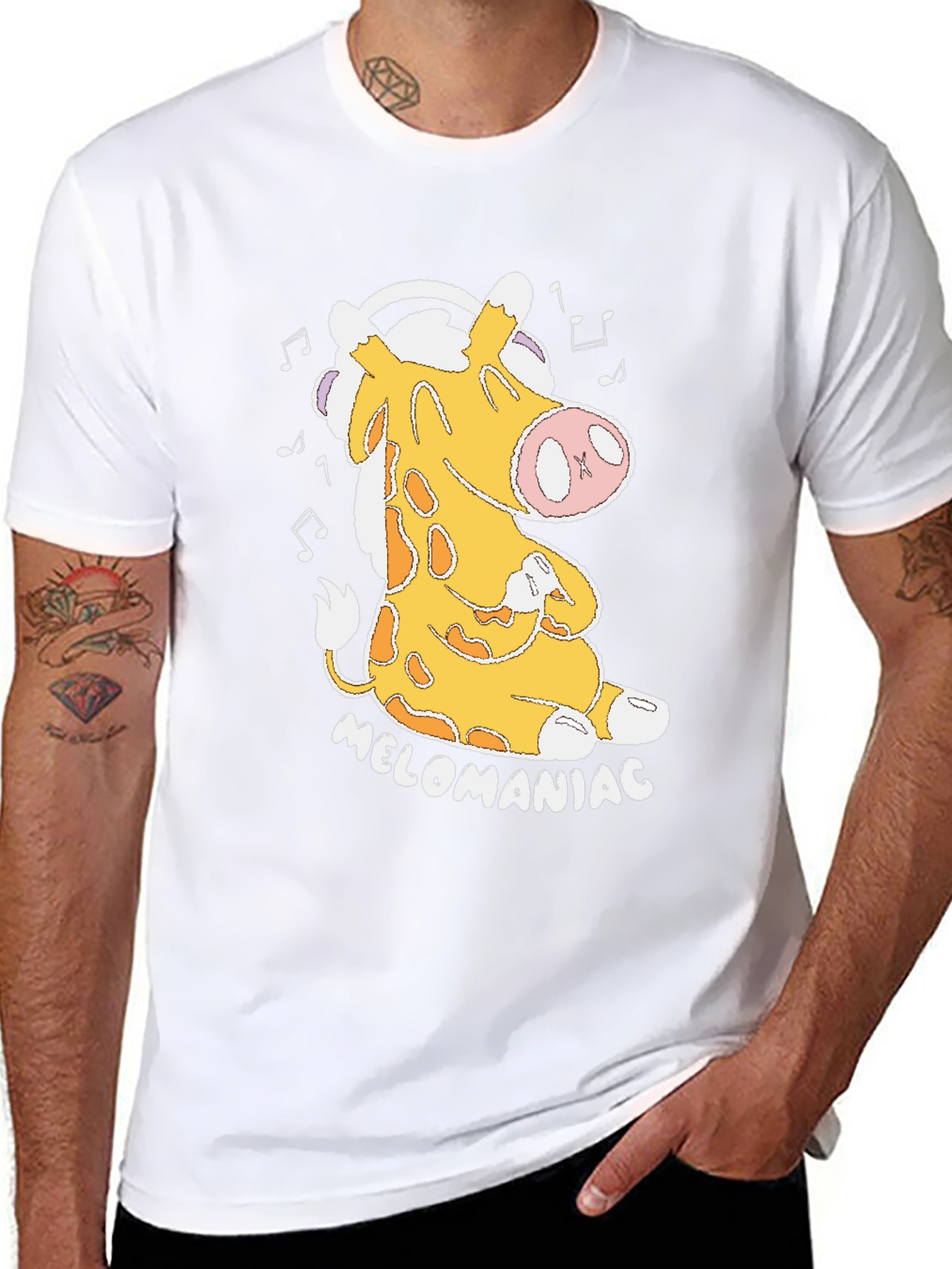 Melomaniac Giraffe Black T-Shirt