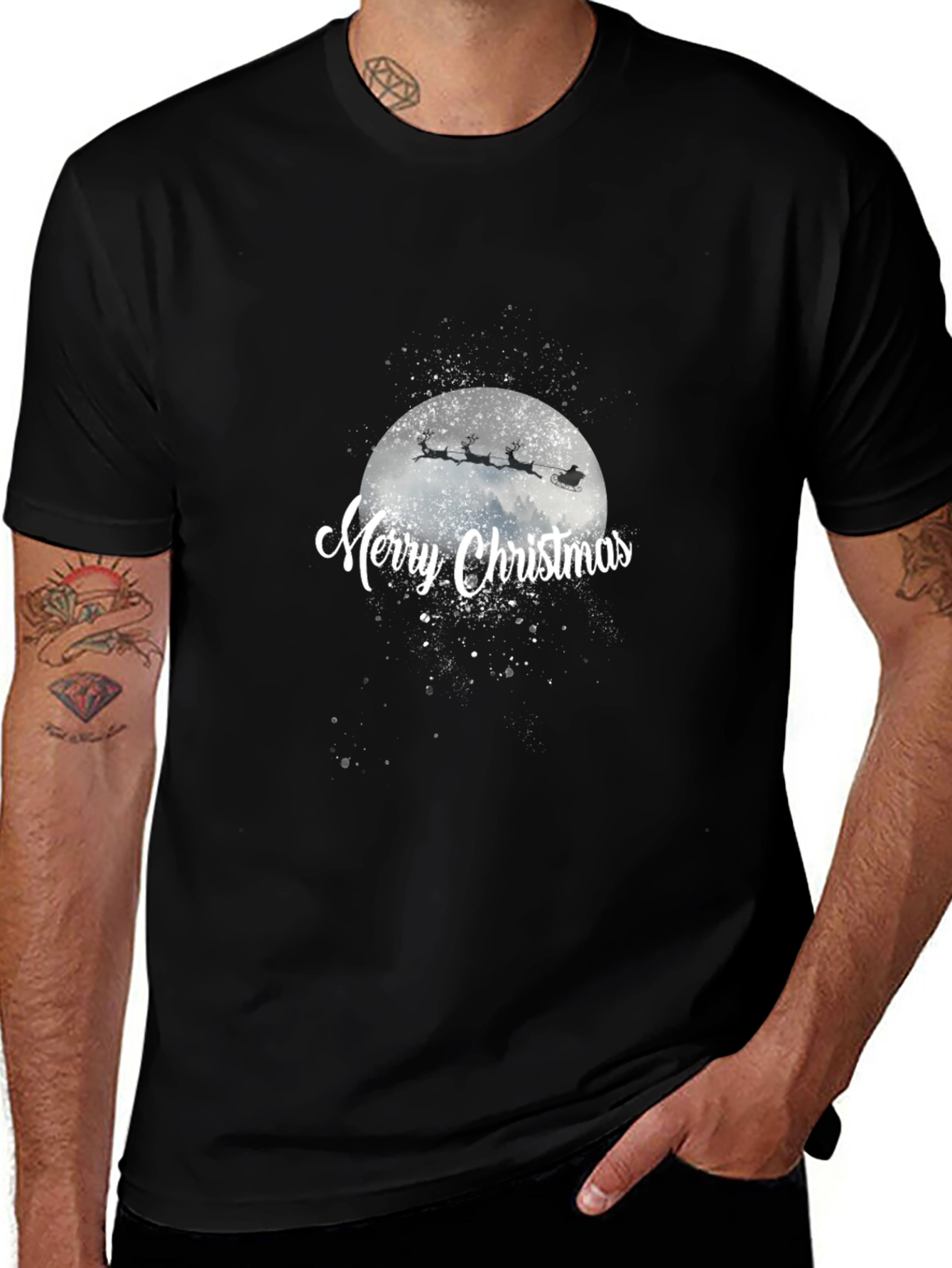Merry Christmas Santa Moon T-Shirt