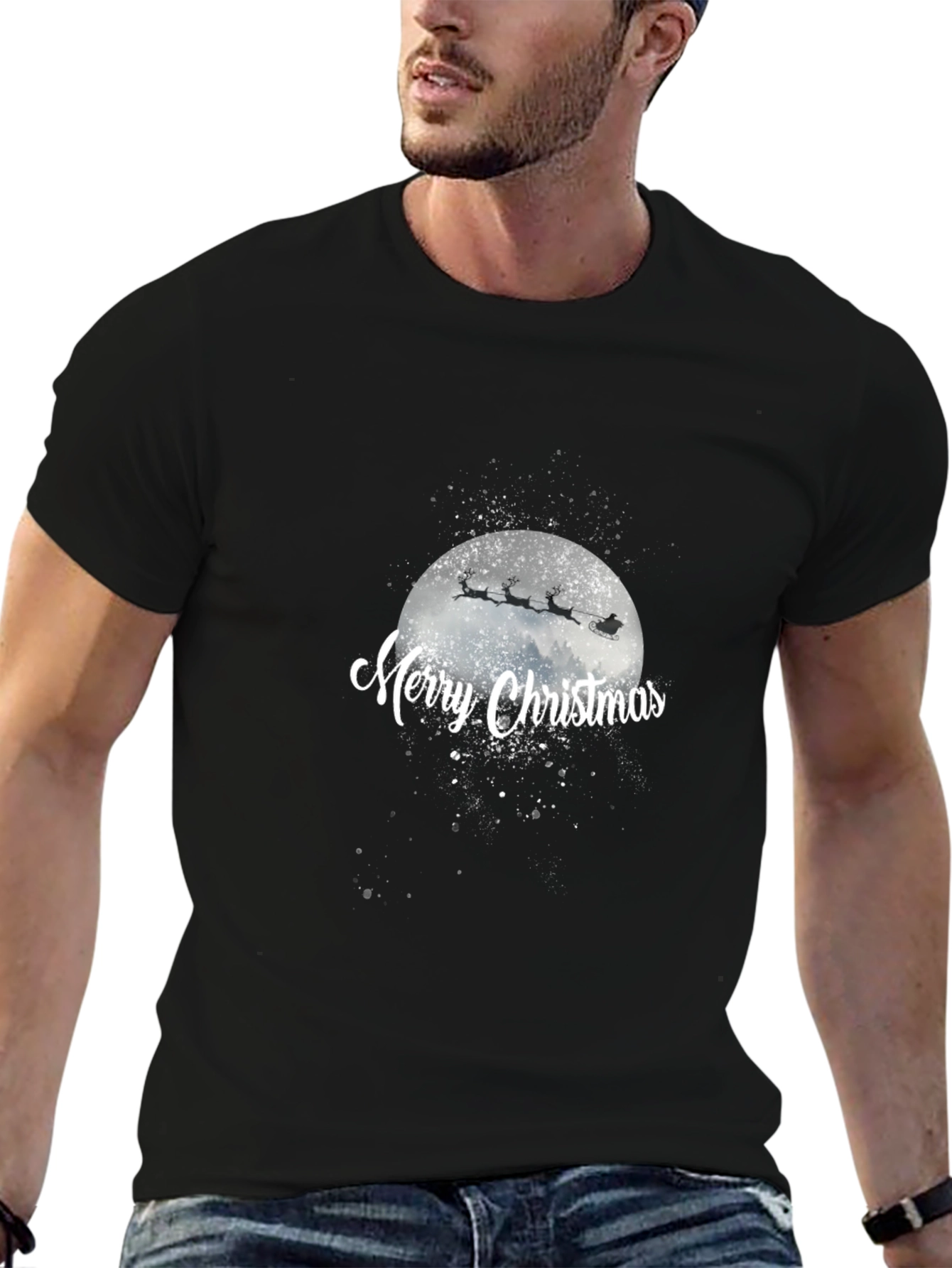 Merry Christmas Santa Moon T-Shirt
