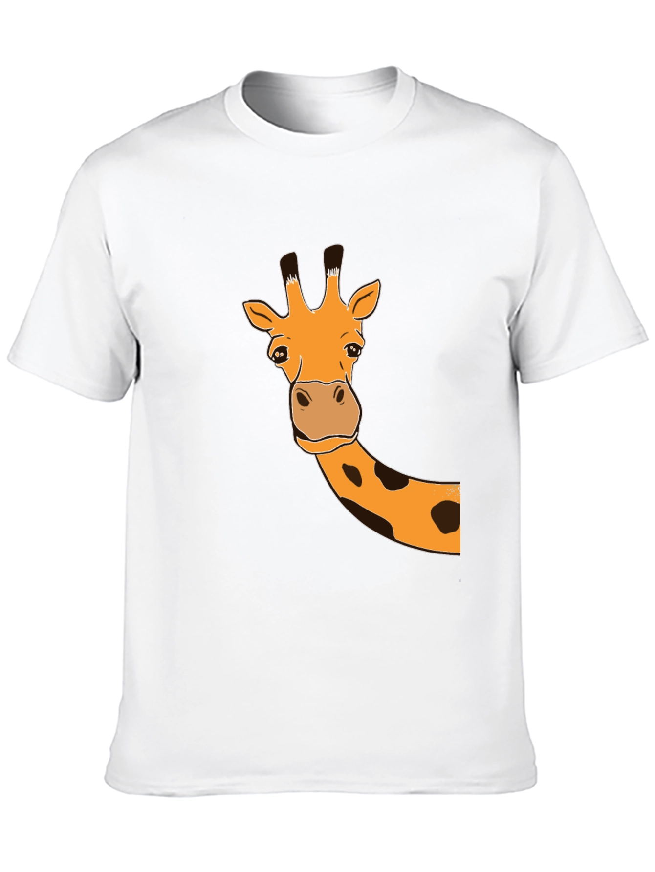 Giraffe Graphic Tee - Black Cotton Casual T-Shirt