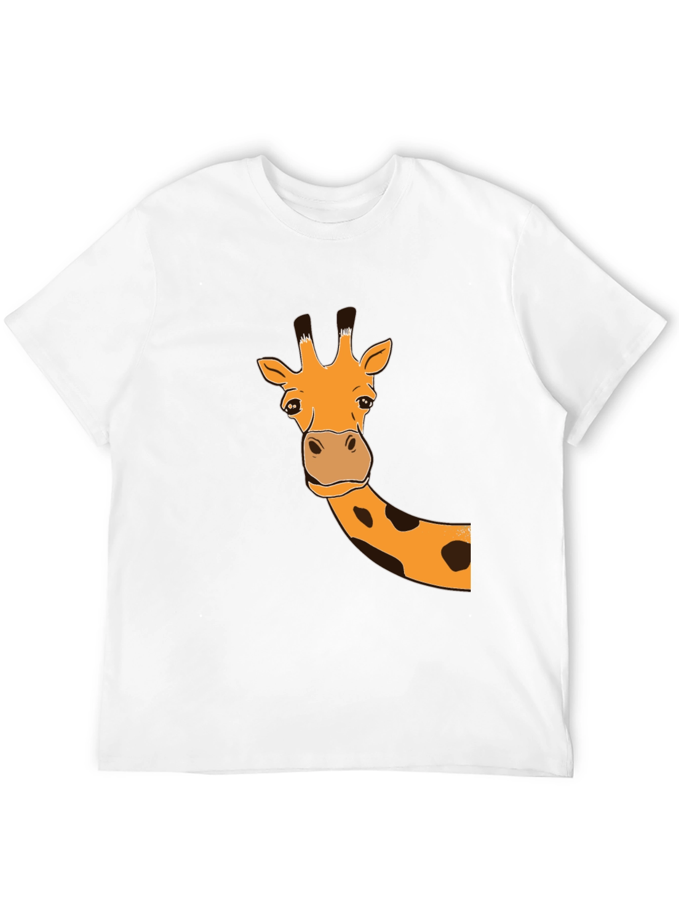 Giraffe Graphic Tee - Black Cotton Casual T-Shirt
