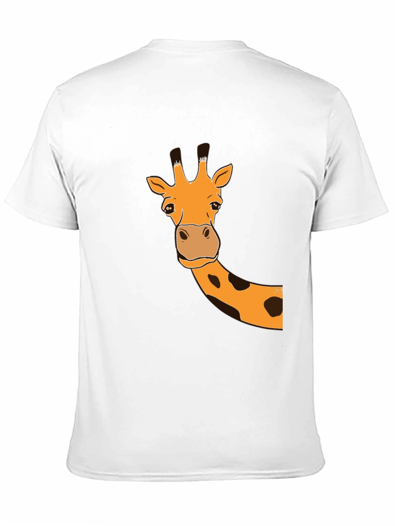 Giraffe Graphic Tee - Black Cotton Casual T-Shirt
