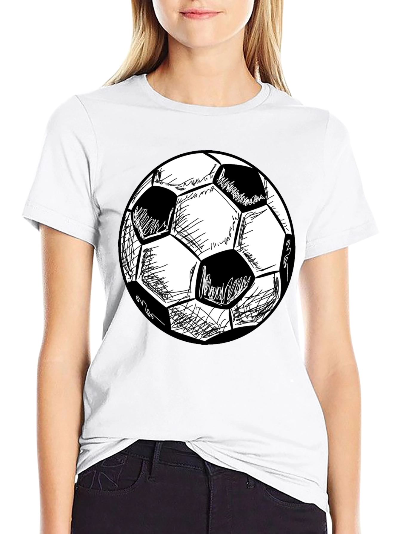 Soccer Ball Graphic Tee - Stylish Black T-Shirt