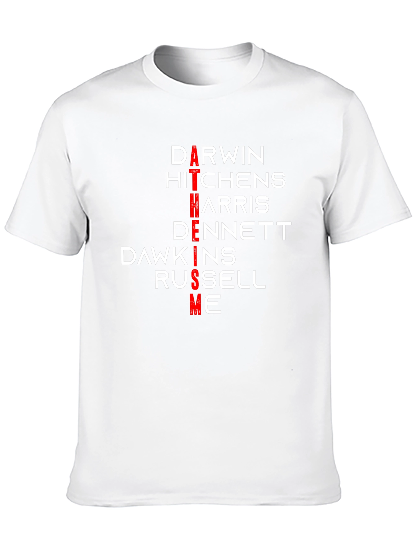 Atheism T-Shirt: Darwin Hitchens Harris Dennett Dawkins Russell