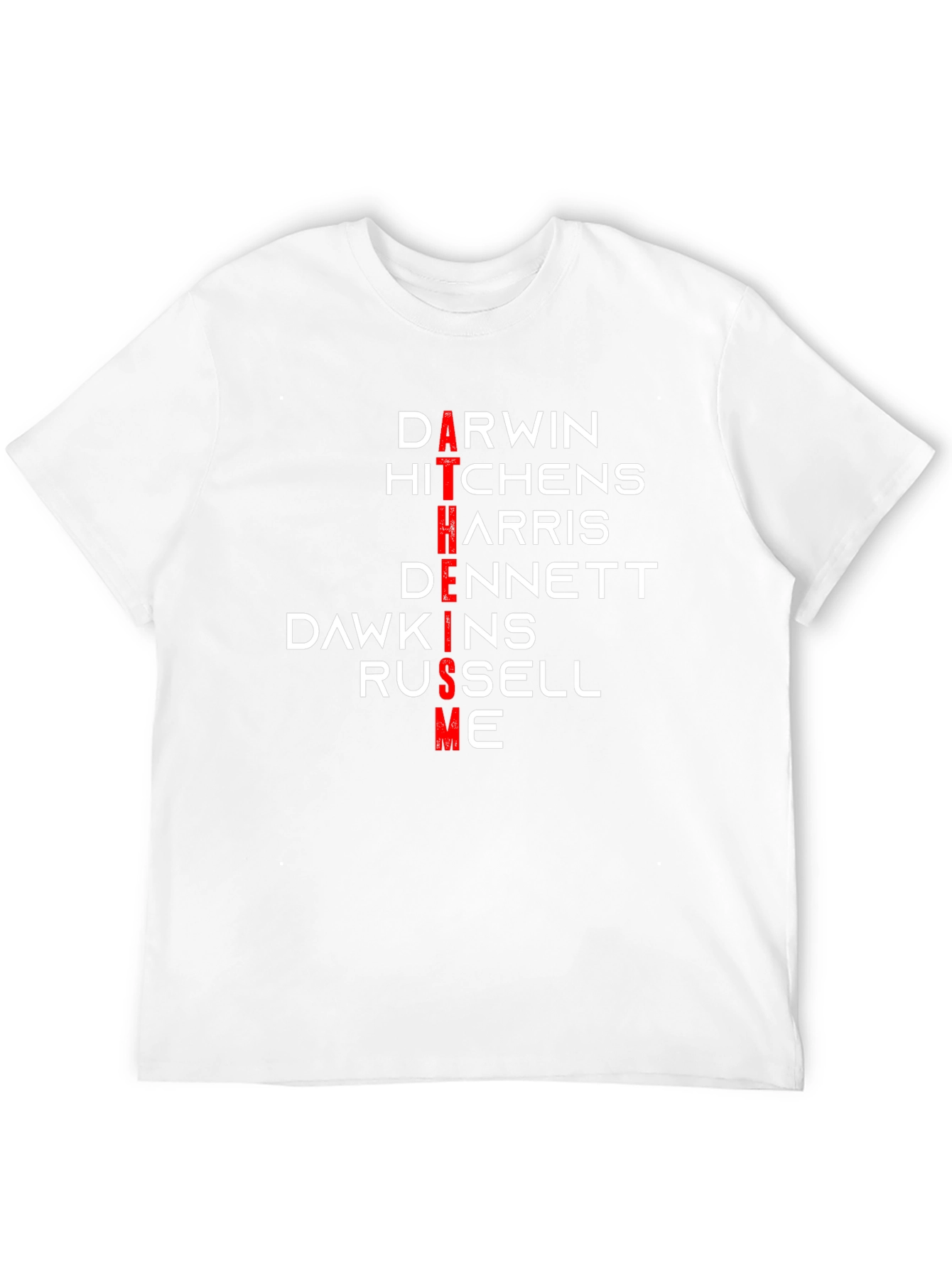 Atheism T-Shirt: Darwin Hitchens Harris Dennett Dawkins Russell