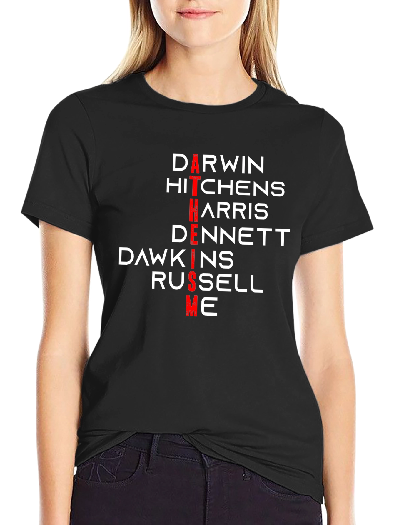 Atheism T-Shirt: Darwin Hitchens Harris Dennett Dawkins Russell