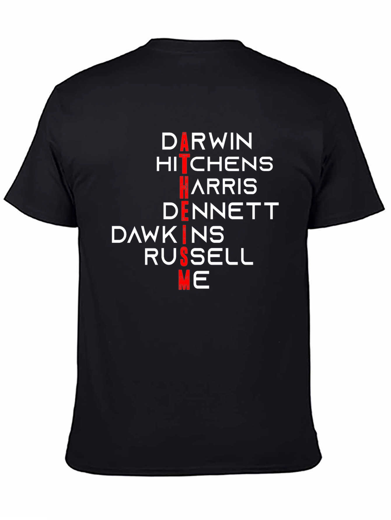Atheism T-Shirt: Darwin Hitchens Harris Dennett Dawkins Russell