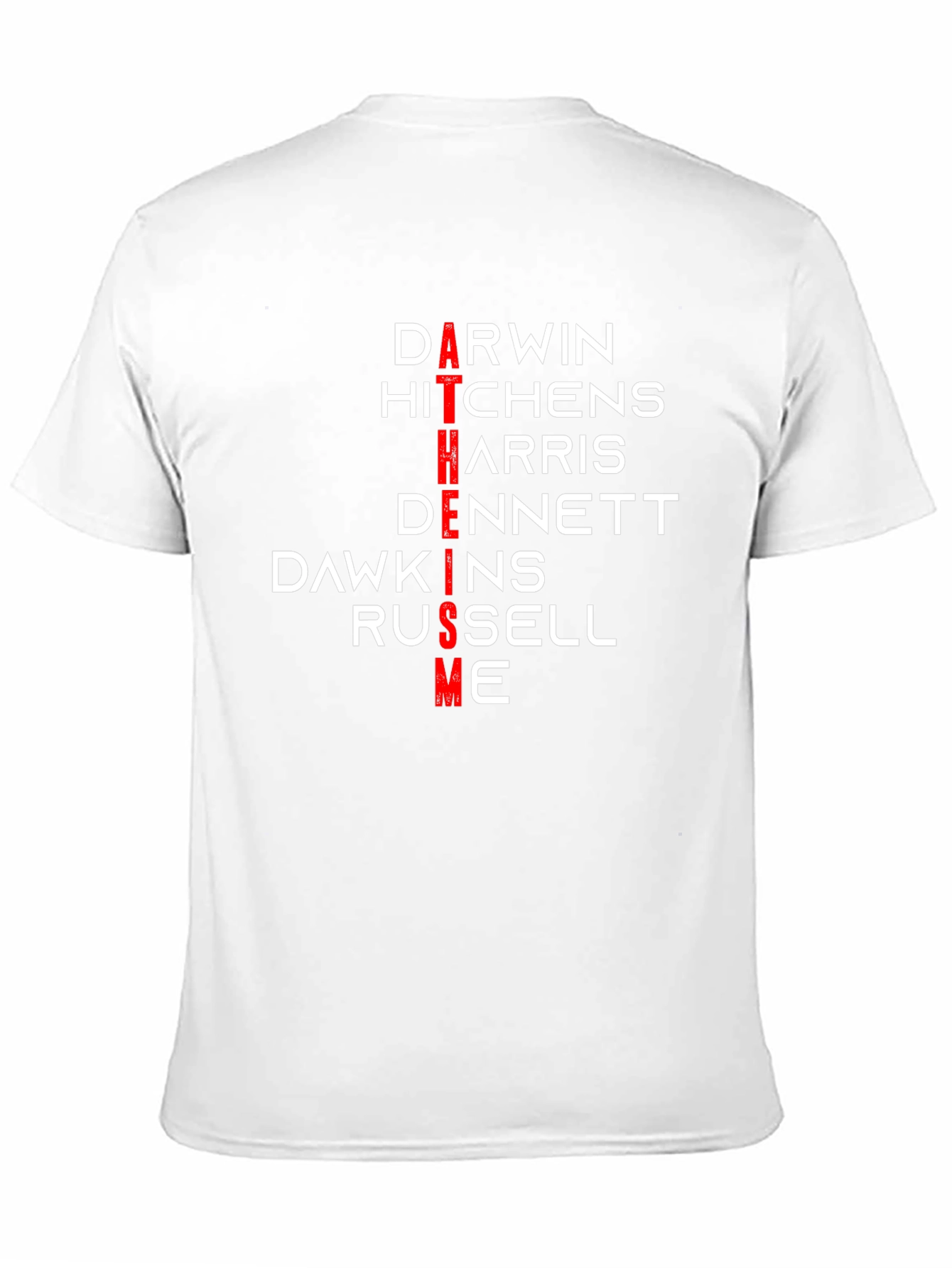 Atheism T-Shirt: Darwin Hitchens Harris Dennett Dawkins Russell