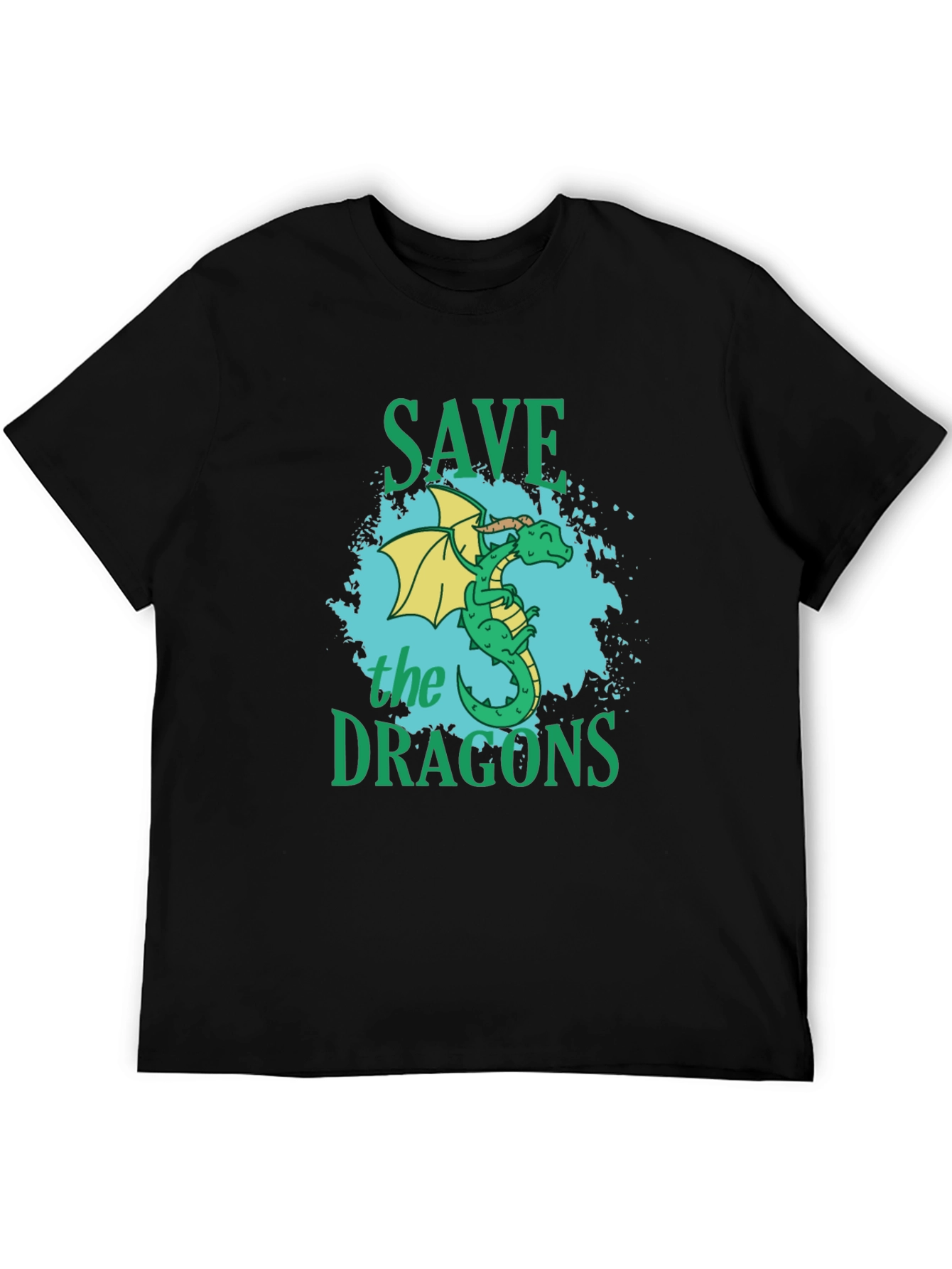 Save the Dragons Graphic T-Shirt - Black