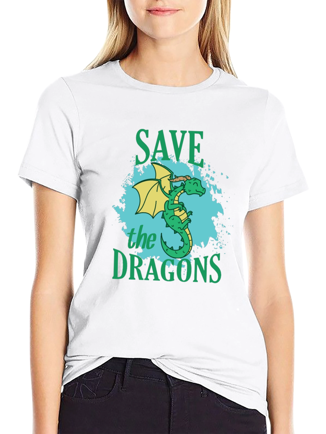 Save the Dragons Graphic T-Shirt - Black