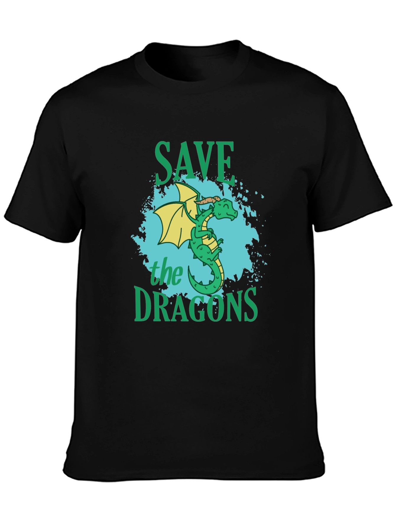 Save the Dragons Graphic T-Shirt - Black