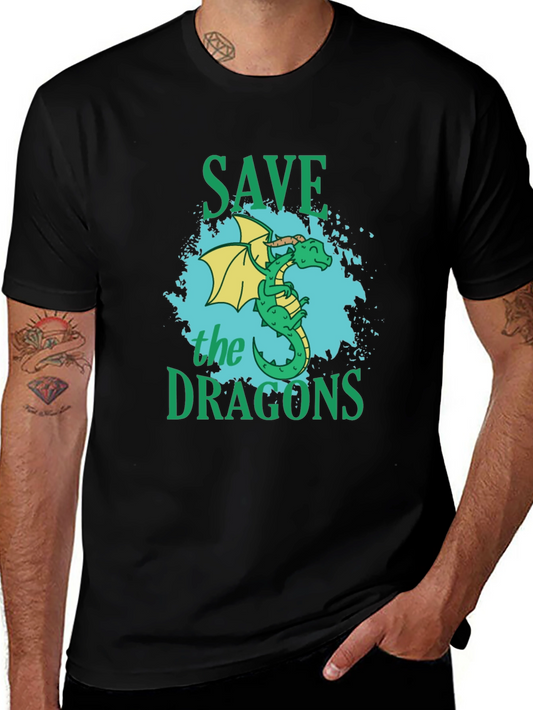 Save the Dragons Graphic T-Shirt - Black