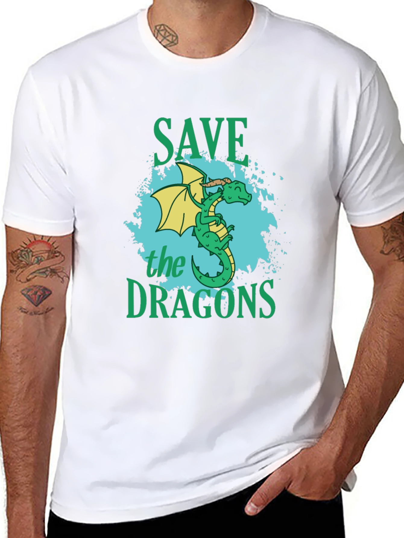 Save the Dragons Graphic T-Shirt - Black