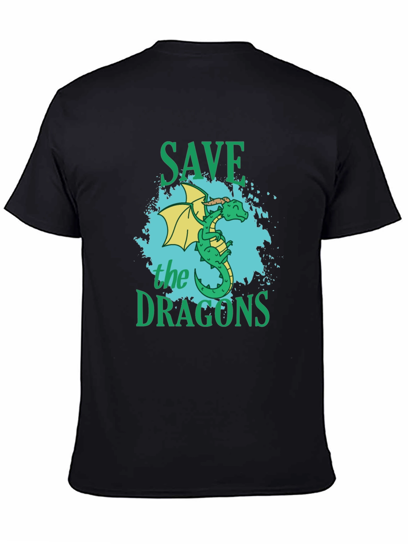 Save the Dragons Graphic T-Shirt - Black