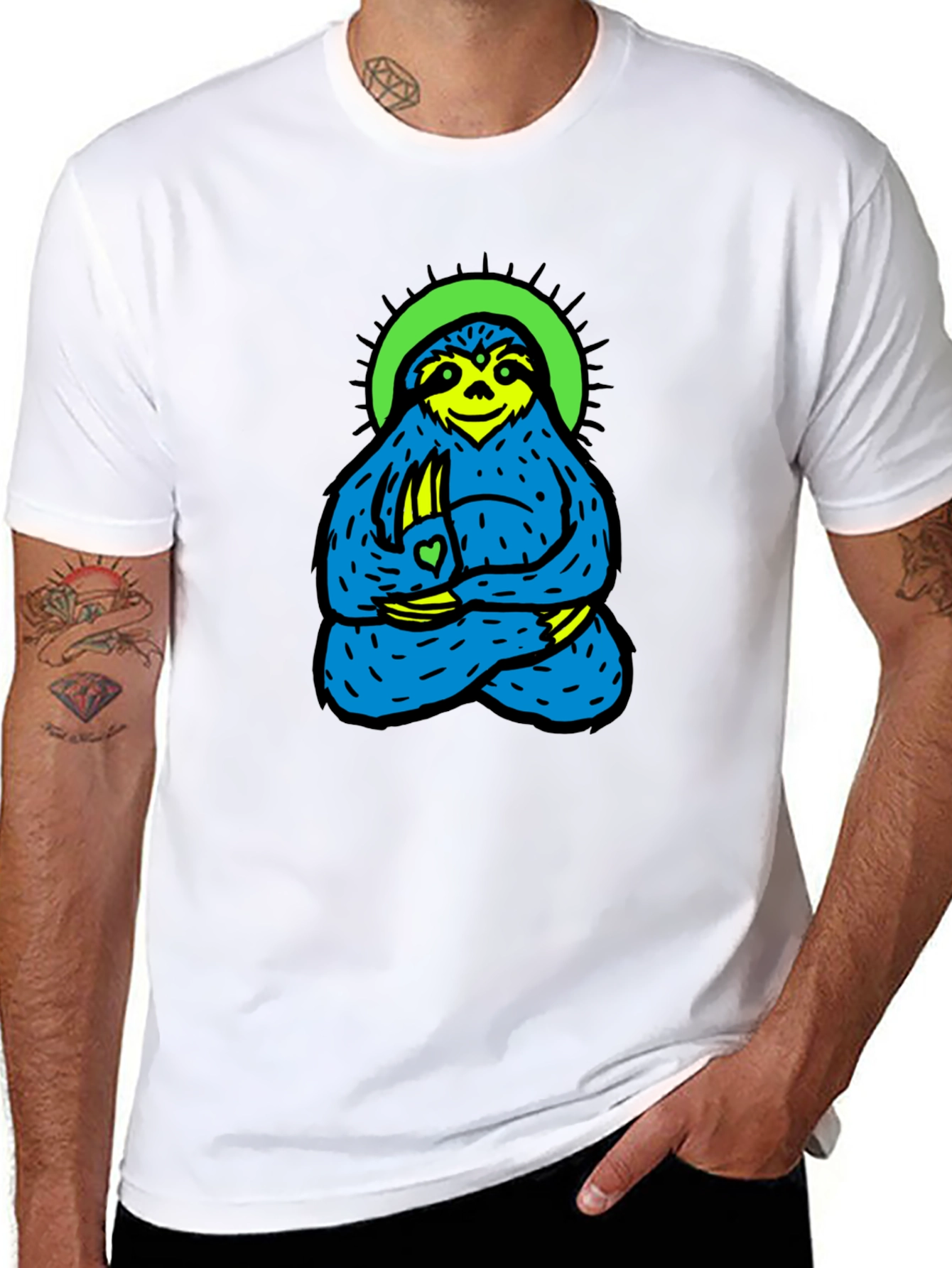 Meditating Sloth Graphic Tee - Relaxed Fit