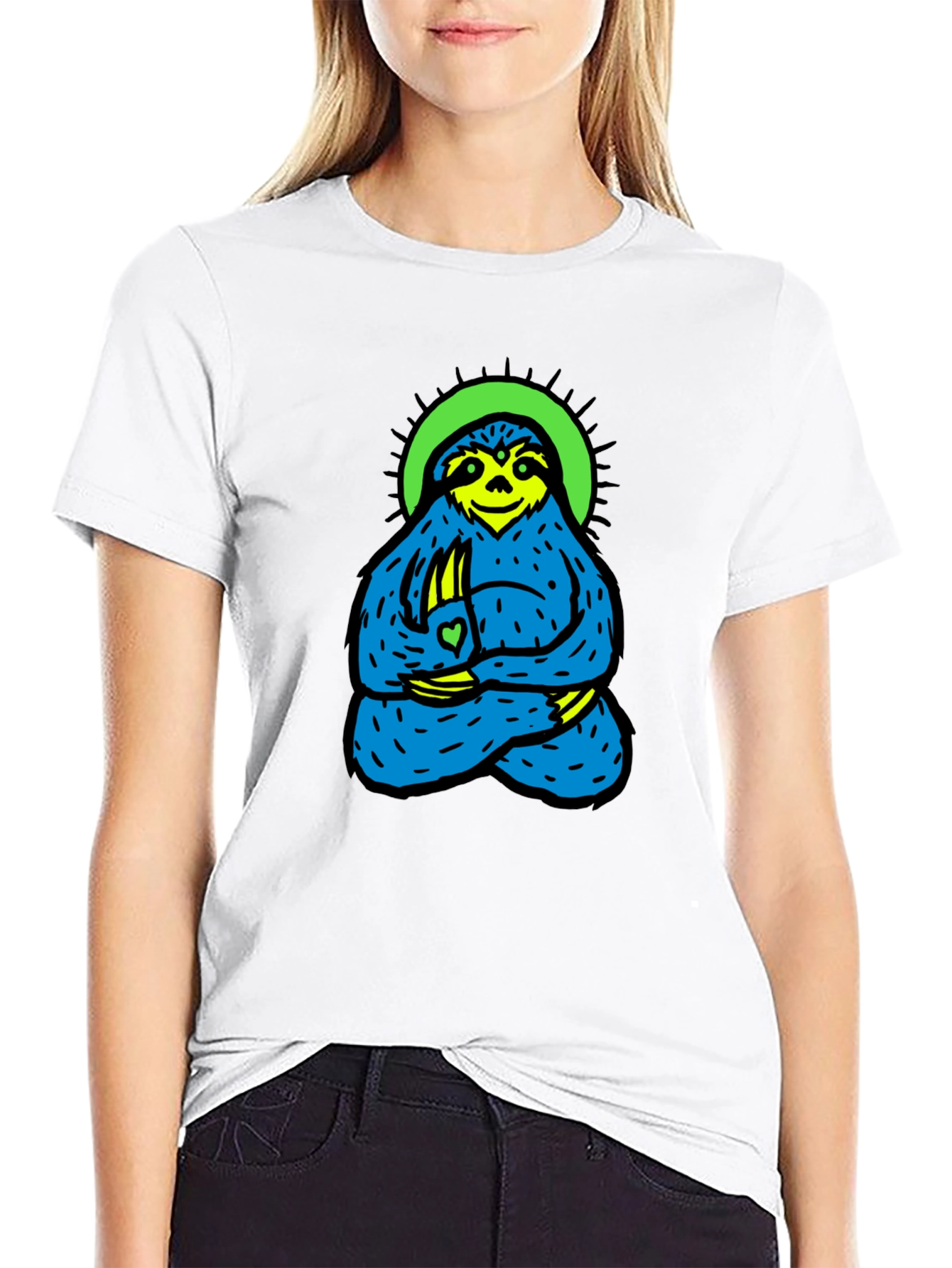 Meditating Sloth Graphic Tee - Relaxed Fit