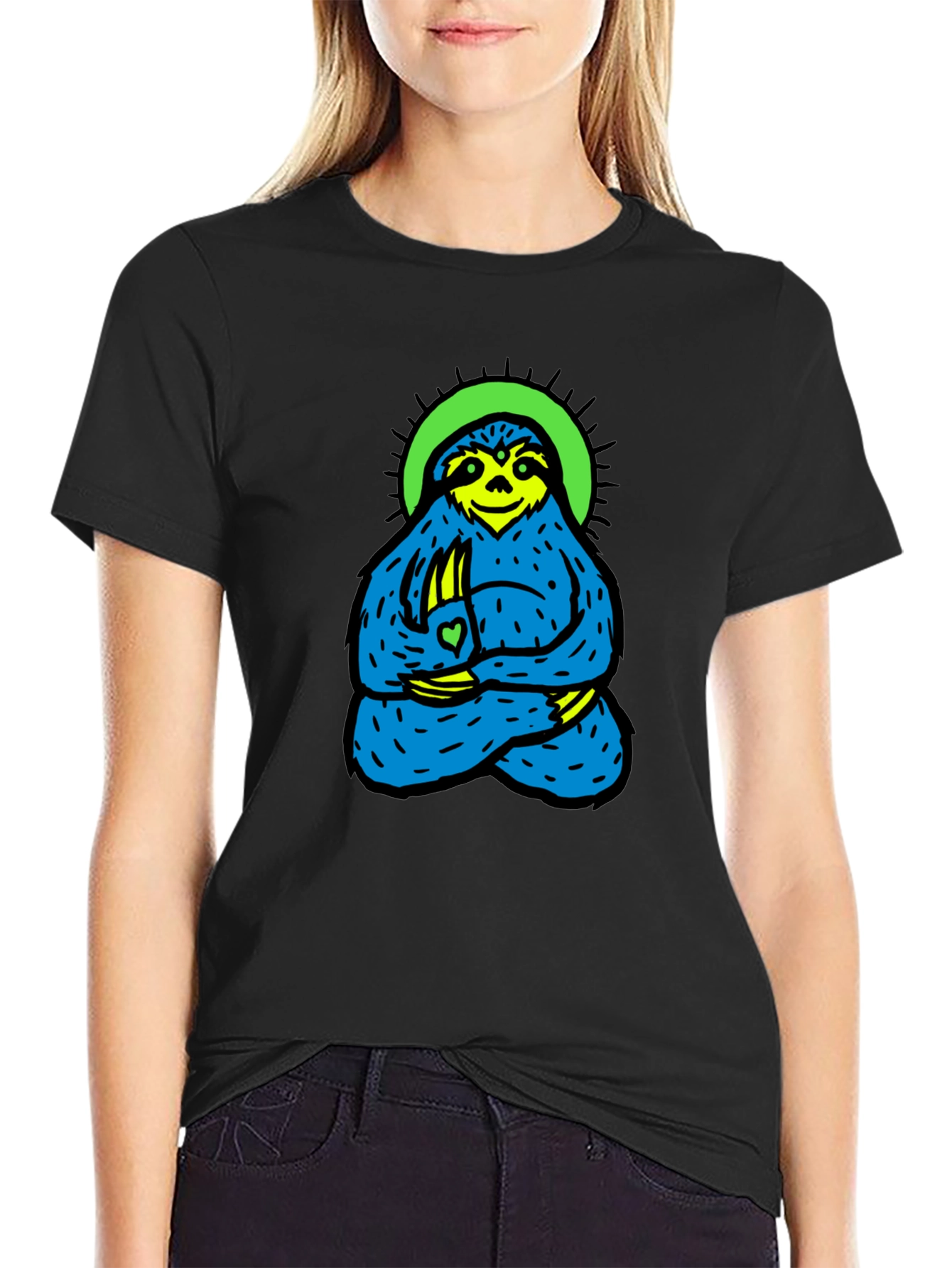 Meditating Sloth Graphic Tee - Relaxed Fit