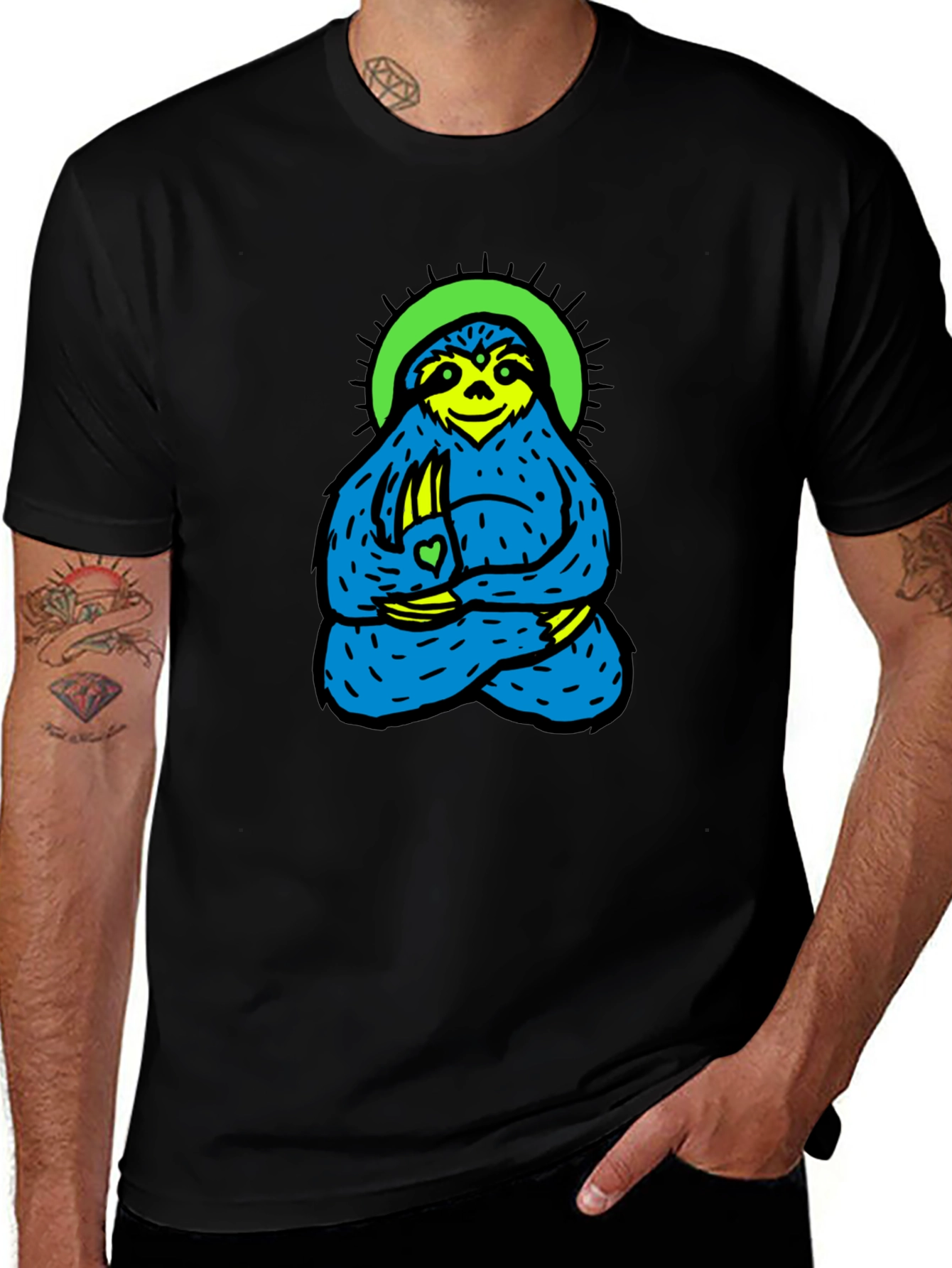 Meditating Sloth Graphic Tee - Relaxed Fit