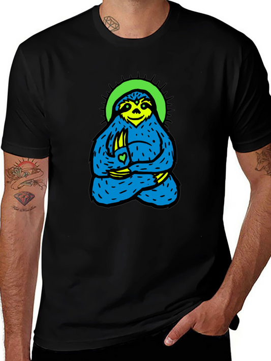 Meditating Sloth Graphic Tee - Relaxed Fit
