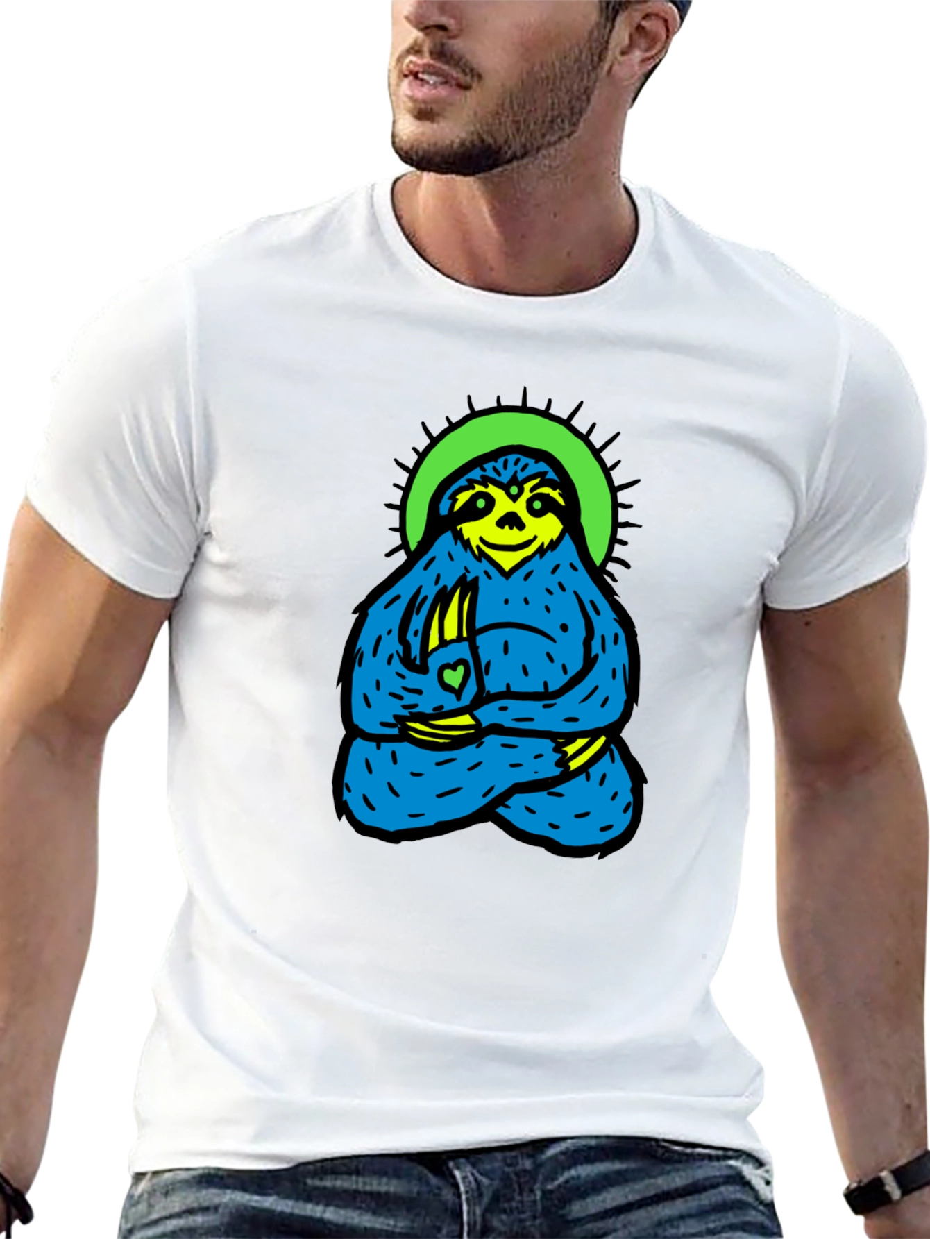 Meditating Sloth Graphic Tee - Relaxed Fit
