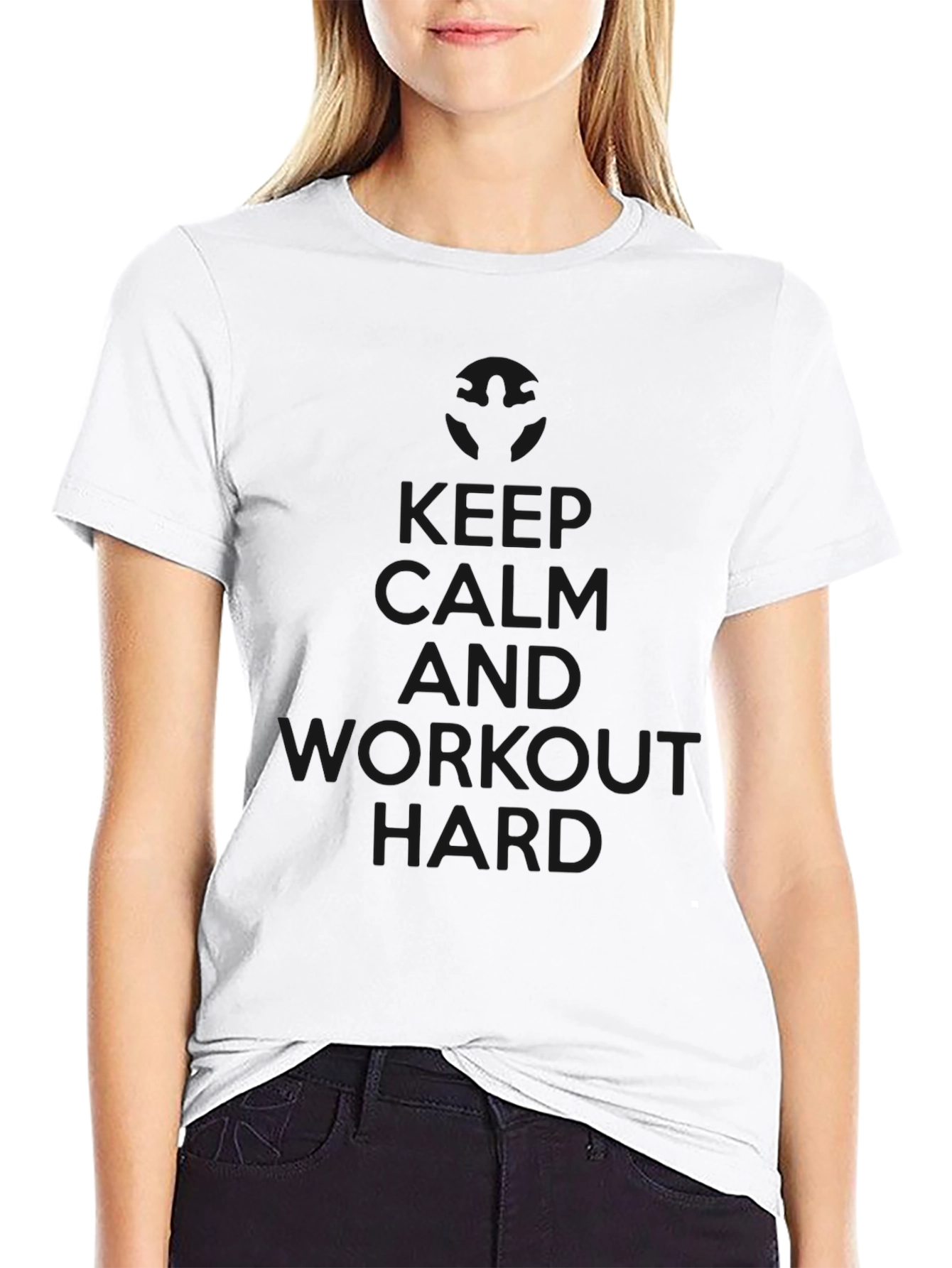 Keep Calm Workout Hard Black Tee