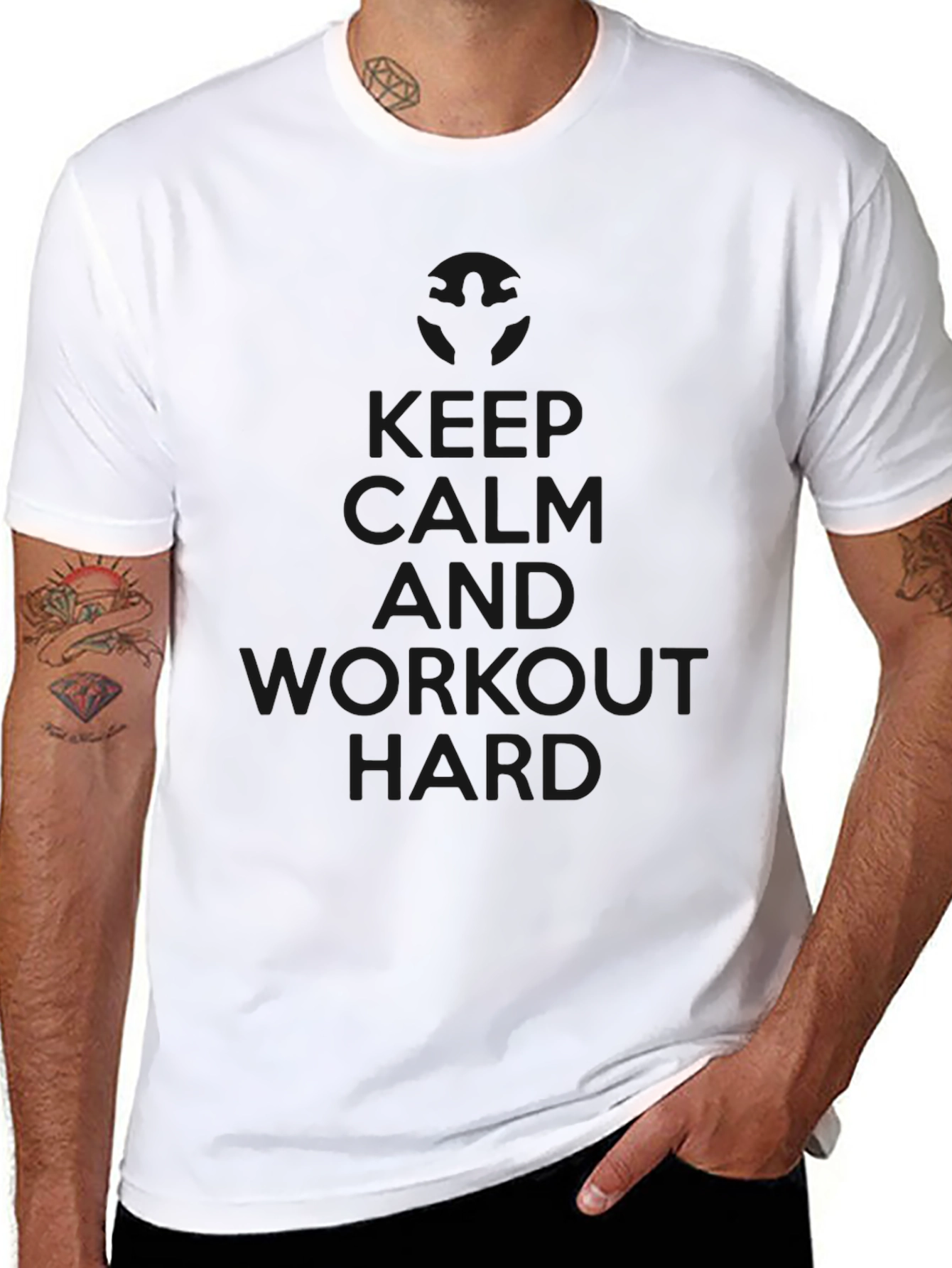 Keep Calm Workout Hard Black Tee