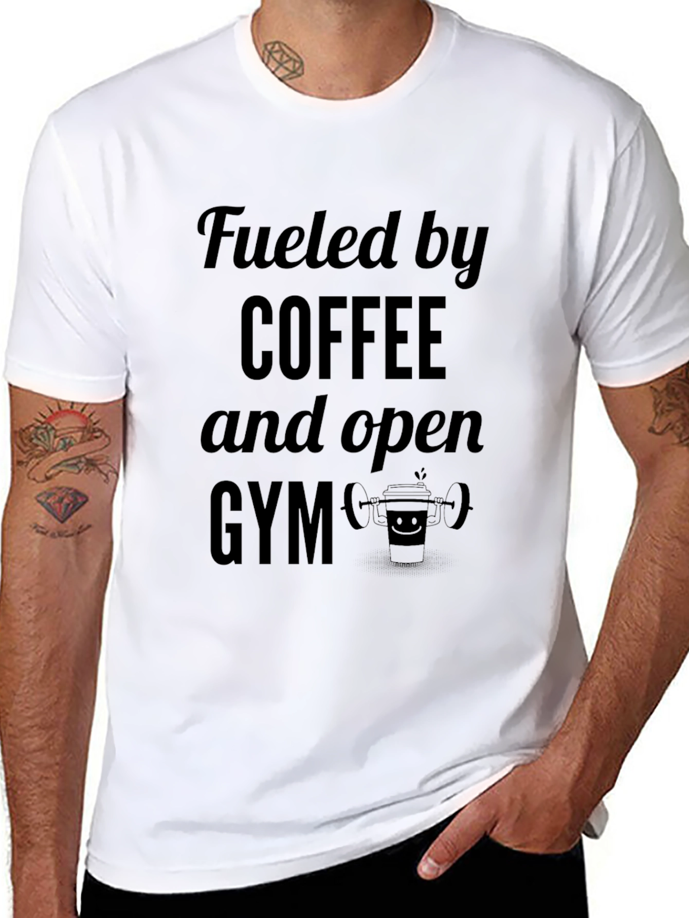 Fueled by Coffee and Open Gym Black T-Shirt