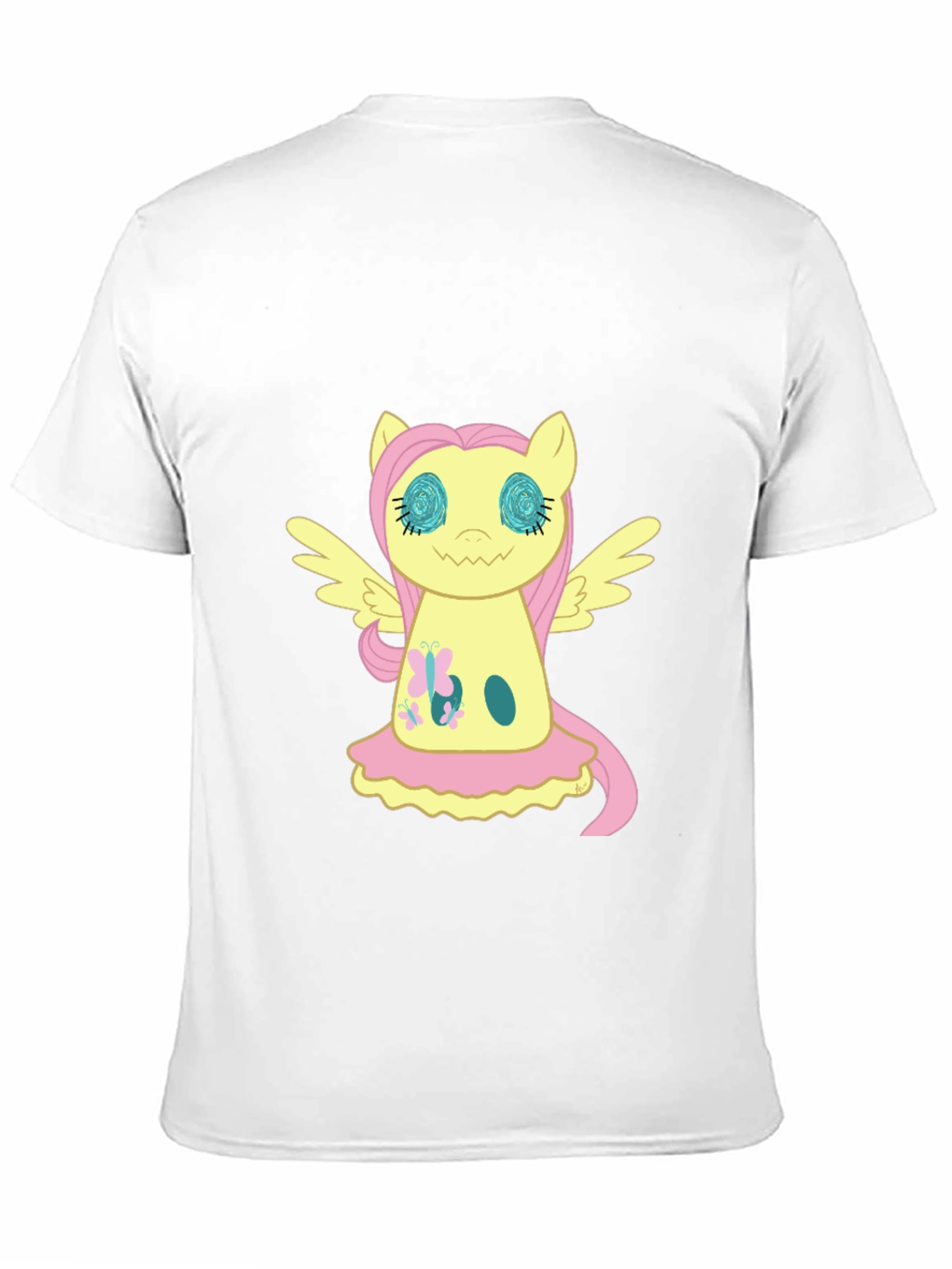 Fluttershy Graphic Print Black T-Shirt