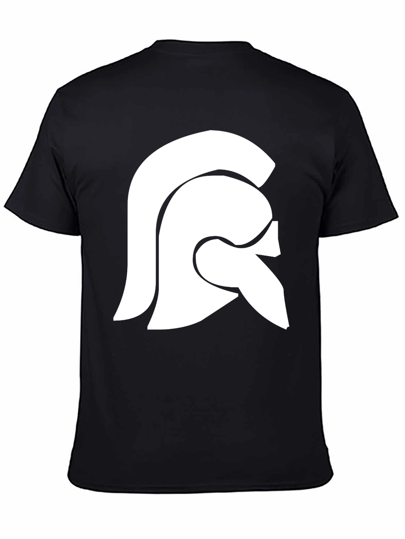 Spartan Helmet Graphic Tee - Black Cotton Casual Shirt