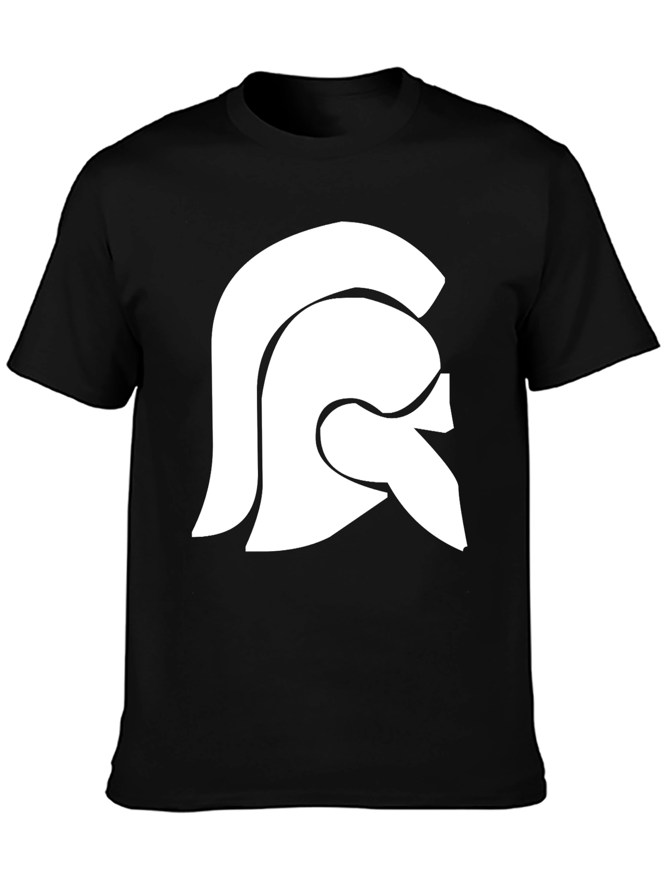 Spartan Helmet Graphic Tee - Black Cotton Casual Shirt