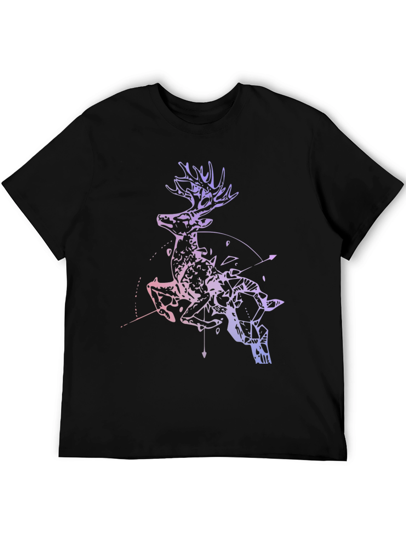 Deer Graphic Print Crew Neck T-Shirt