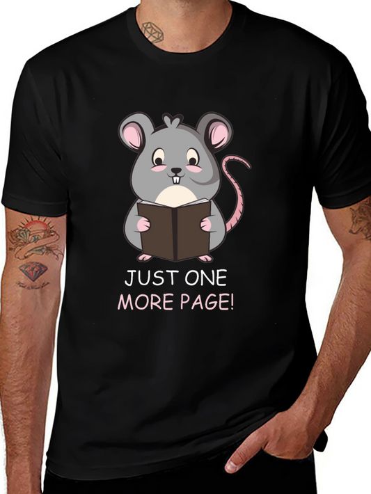 Just One More Page Mouse Reader Black T-Shirt
