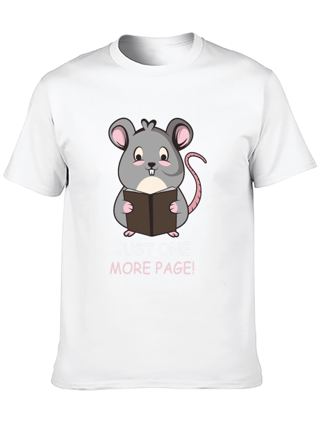 Just One More Page Mouse Reader Black T-Shirt
