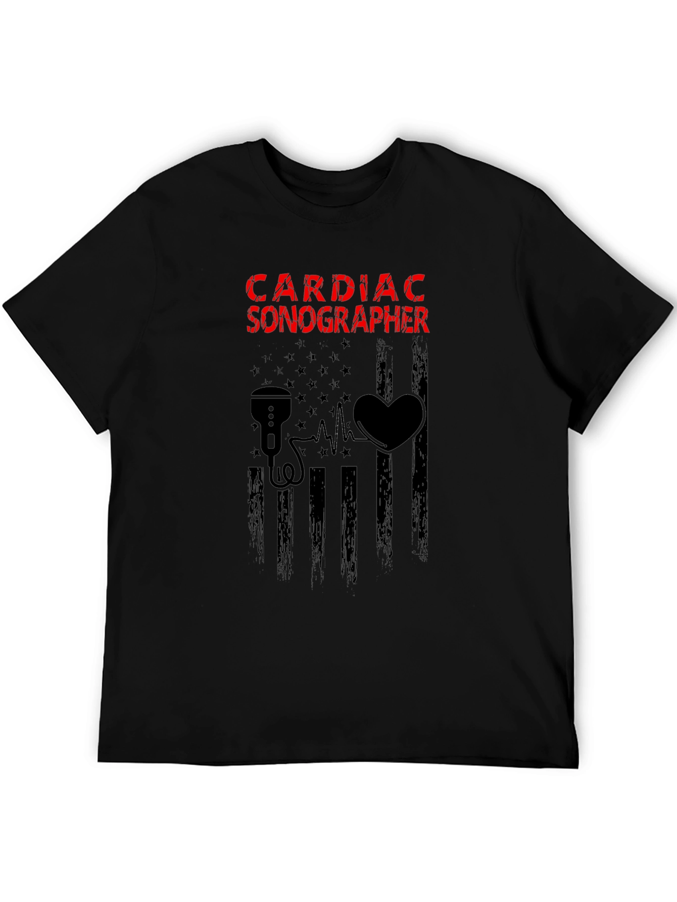 Cardiac Sonographer Graphic Tee - Black