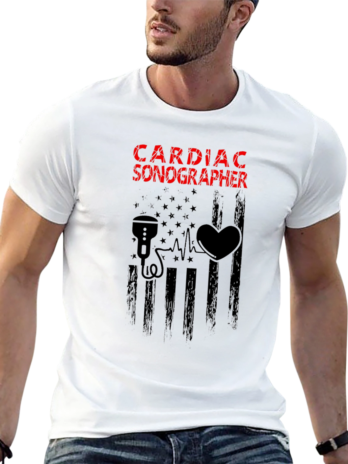 Cardiac Sonographer Graphic Tee - Black