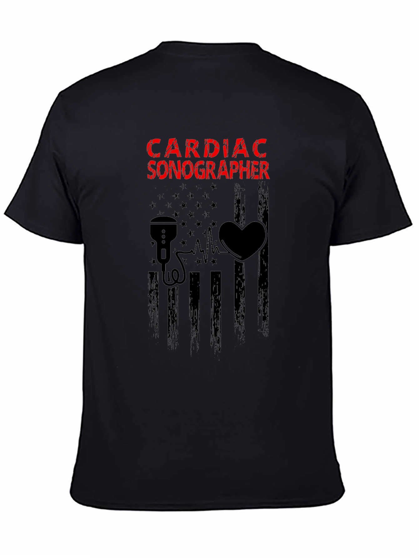 Cardiac Sonographer Graphic Tee - Black