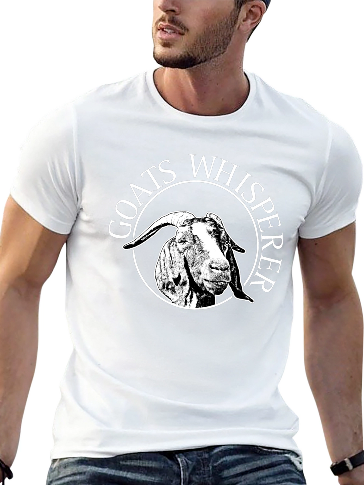 Goats Whisperer Graphic Tee - Black Cotton Casual T-Shirt